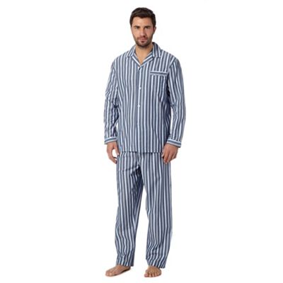 Blue striped cotton pyjama set